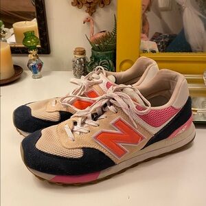 New Balance 574 Natural Indigo Vintage Rose Sneakers